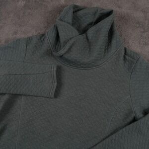 Kuhl Quinn Pullover Cowl Neck Quilted Merino Wool Blend Teal Green Womens L 4214